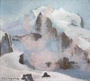 William Stott of Oldham An Alpine Peak oil on canvas